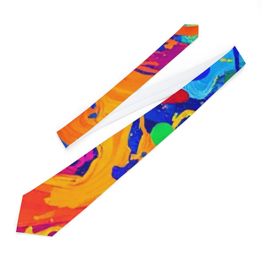 Vibrant Necktie, Colorful Abstract Design Tie, Men's Fashion Accessory, Gift for Him, Party or Business Wear
