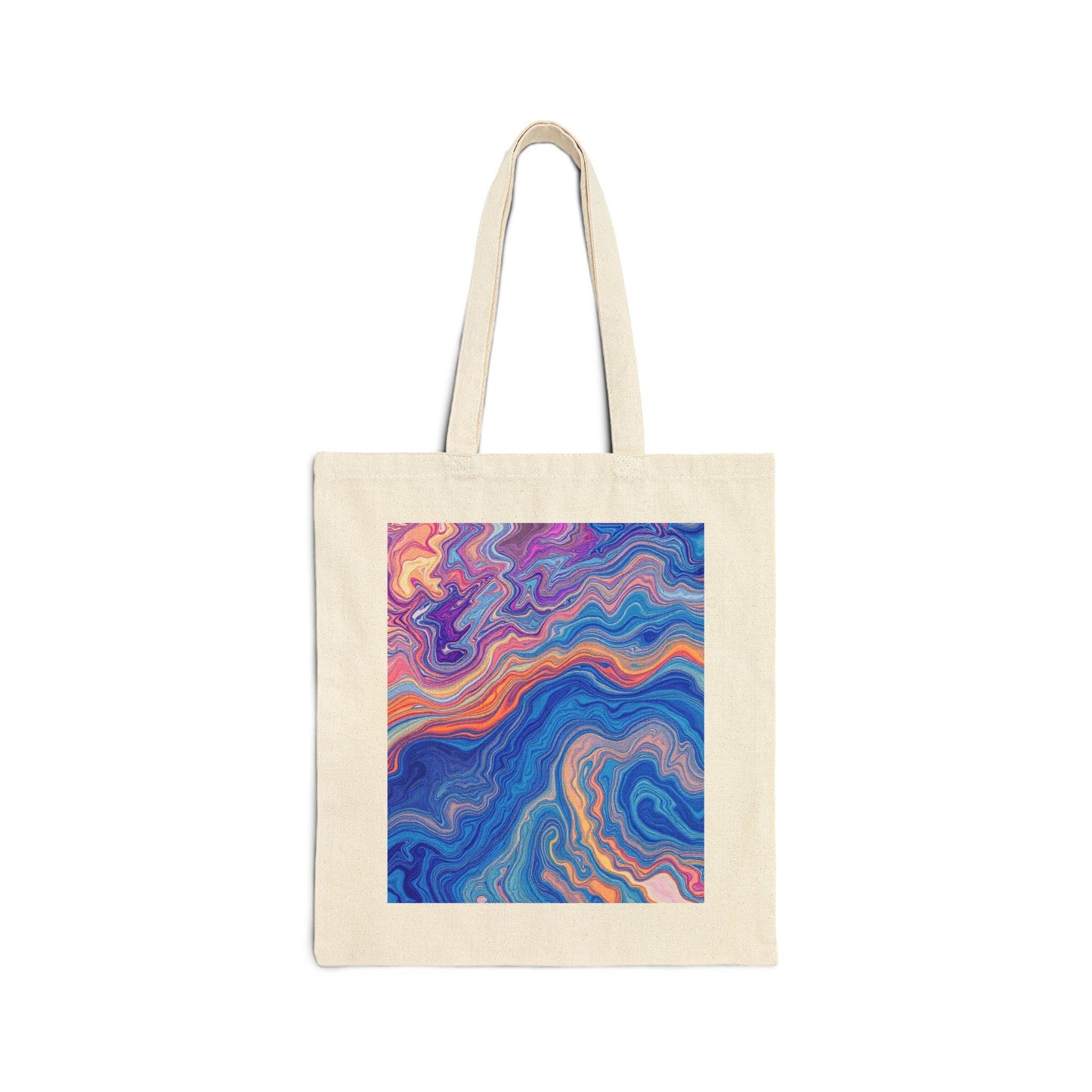 Colorful Abstract Canvas "Fluidity,"Tote Bag, Eco-Friendly Shopper, Reusable Grocery Bag, Art-Inspired Handbag, Gift for Art Lovers