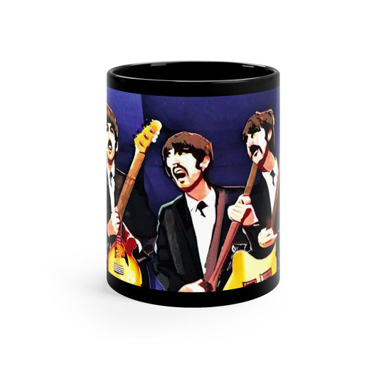 Music Lover's Black Coffee Mug | 11oz Band Inspired Cup for Rock Fans, Gift for Musicians, Collectible Mug, Vintage Style Drinkware
