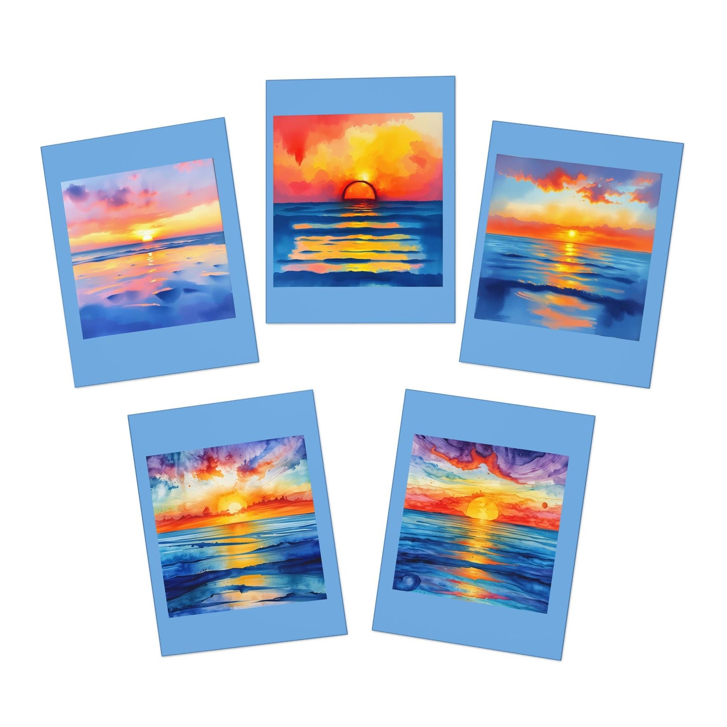Beautiful Sunset Greeting Cards for All Occasions | Watercolor Art | Handwritten Messages, Birthday, Thank You, Inspiration, Relaxation