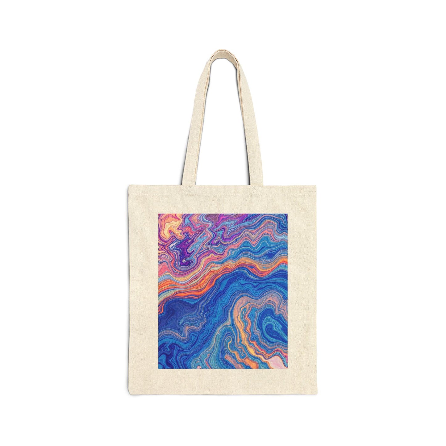 Colorful Abstract Canvas "Fluidity,"Tote Bag, Eco-Friendly Shopper, Reusable Grocery Bag, Art-Inspired Handbag, Gift for Art Lovers